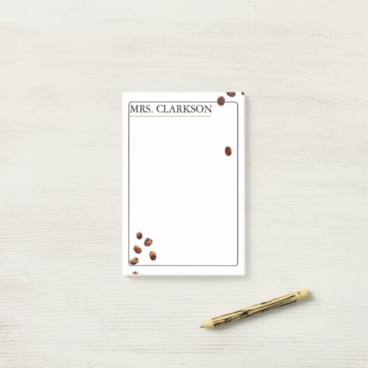 Coffee Bean Aesthetic Personalized Teacher gift ポストイット (デスク上)