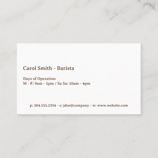 Coffee Bean Bags | Cafe 名刺 (裏面)