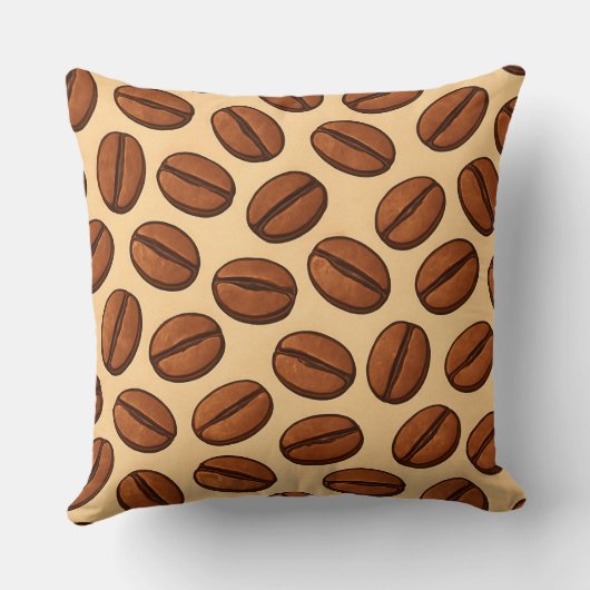 Coffee Bean Pattern Throw Pillow  クッション (裏面)