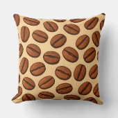 Coffee Bean Pattern Throw Pillow  クッション (正面)