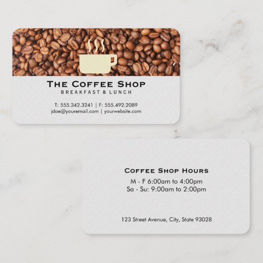 Coffee Bean Pile | Coffee Cup Logo 名刺 (正面/裏面)