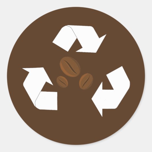 Coffee Bean Recycling Eco friendly Product Earth ラウンドシール (正面)