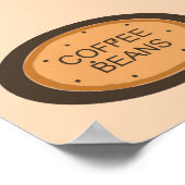 Coffee Bean Sign in Orange and Brown ポスター (角)