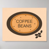 Coffee Bean Sign in Orange and Brown ポスター (正面)