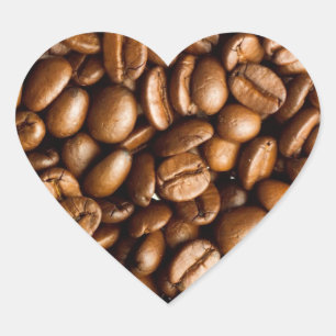 Coffee Beansのカスタマイズ可能な名前 ハートシール