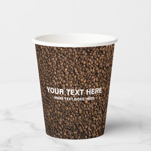 Coffee Beans カスタム Businessロゴはこちらスタイリッシュ 紙コップ (正面)