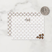 Coffee Beans Coffee Lover Lined Monogram ノートカード (正面/裏面インサイチュ)