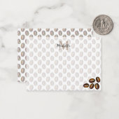 Coffee Beans Coffee Lover Monogram ノートカード (正面/裏面インサイチュ)