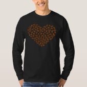 Coffee Beans Heart Caffeine drink cup Tシャツ (正面)
