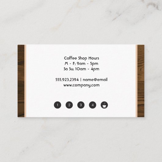 Coffee Beans in Mug  ロイヤリティカード (裏面)