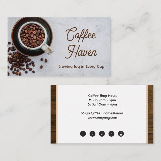 Coffee Beans in Mug  ロイヤリティカード (正面/裏面)