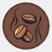 Coffee Beans Stickers ラウンドシール (正面)
