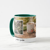 Coffee before gardening morning garden photo mug マグカップ (正面左)