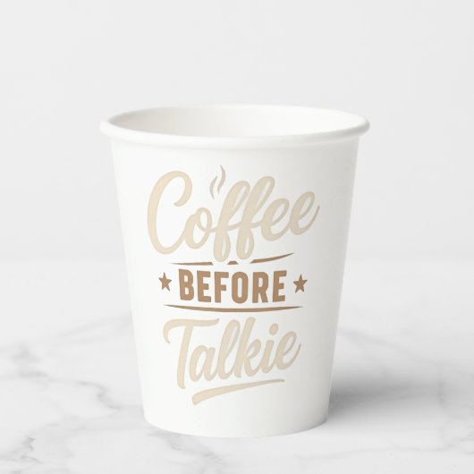 👉 Coffee Before Talkie – Funny Coffee Lover 紙コップ (正面)