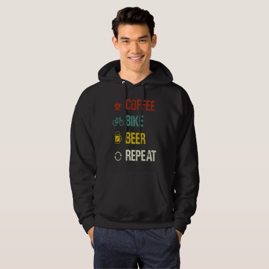 Coffee Bike Beer Repeat  Cycling パーカ (正面フル)