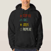 Coffee Bike Beer Repeat  Cycling パーカ (正面)