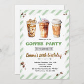 Coffee Birthday Invitation 招待状 (正面/裏面)