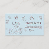 Coffee Blue Bow Cafe Bebe Boy Baby Shower Diaper エンクロージャーカード (正面)