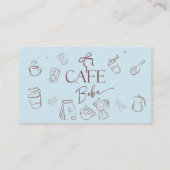 Coffee Blue Bow Cafe Bebe Boy Book For Baby Shower エンクロージャーカード (裏面)