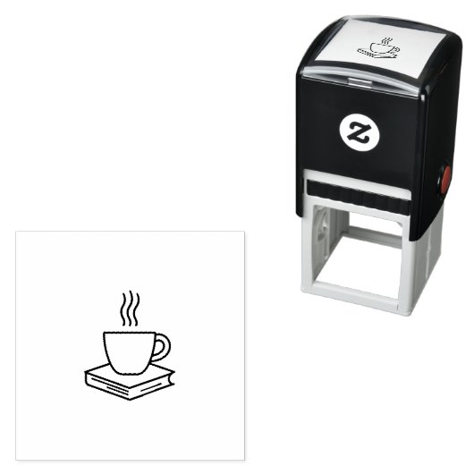 Coffee & Book Library Stamp セルフインキングスタンプ (インサイチュ)