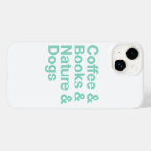 Coffee & Books & Dogs電話ケース(ティール（緑がかった色）) Case-Mate iPhoneケース (裏面 (横))