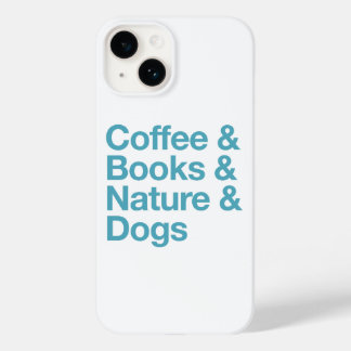 Coffee & Books & Dogs電話ケース（青） Case-Mate iPhone 14ケース