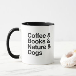 Coffee & Books & Dogs Mug （ブラック） マグカップ
