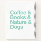 Coffee & Books & Dogs Notebook (ティール（緑がかった色）) ノートブック (裏面)
