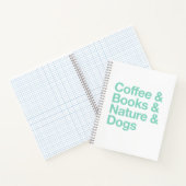 Coffee & Books & Dogs Notebook (ティール（緑がかった色）) ノートブック (内部)