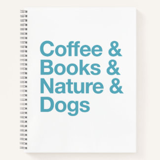 Coffee & Books & Dogs Notebook （青） ノートブック