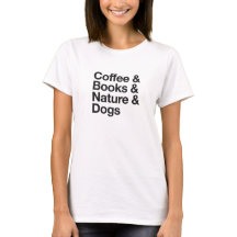 Coffee & Books & Dogs Tシャツ（黒）