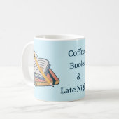 Coffee Books & Late Nights – Study Life Mug コーヒーマグカップ (正面左)