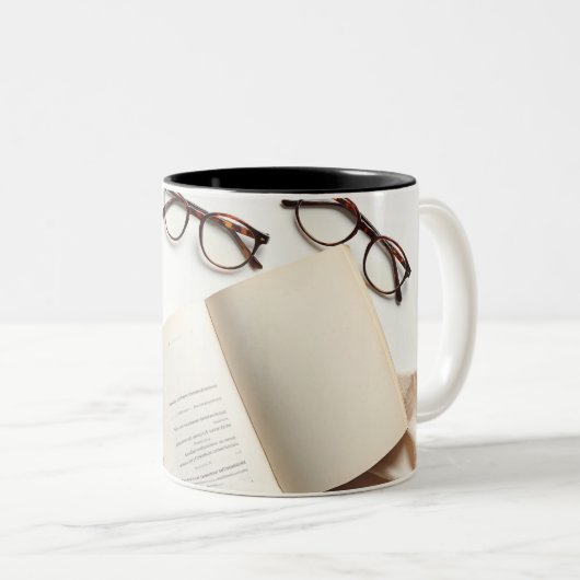 Coffee & Books Mug - Cozy Reading Lover Gift ツートーンマグカップ (正面右)