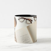 Coffee & Books Mug - Cozy Reading Lover Gift ツートーンマグカップ (中央)
