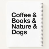 Coffee & Books & Nature & Dogs Notebook (Black) ノートブック (裏面)