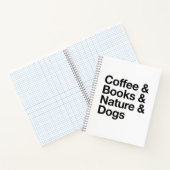 Coffee & Books & Nature & Dogs Notebook (Black) ノートブック (内部)