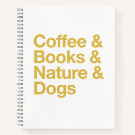 Coffee & Books & Nature & Dogs Notebook (Yellow) ノートブック