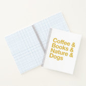 Coffee & Books & Nature & Dogs Notebook (Yellow) ノートブック (内部)