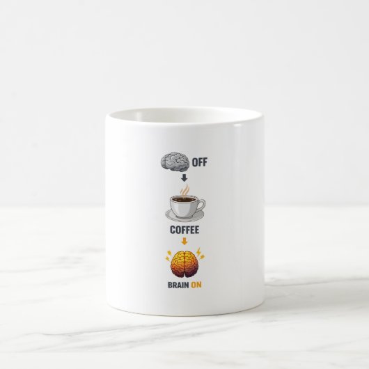 Coffee Brain ON Mug – Funny Coffee Lover Mug | Mor コーヒーマグカップ (中央)