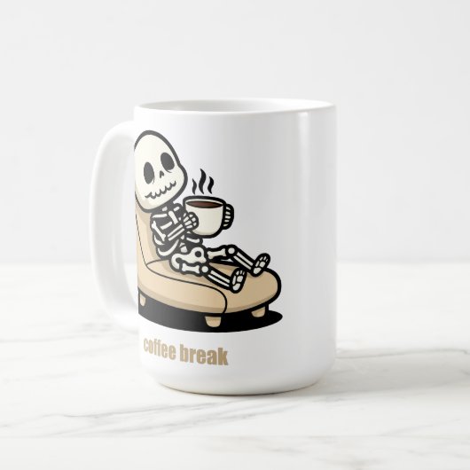 Coffee Break – Grim Reaper Dark Humor Coffee コーヒーマグカップ (正面左)