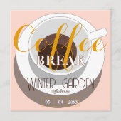 Coffee break Modern Stylish Cup Peach Brown 招待状 (正面)