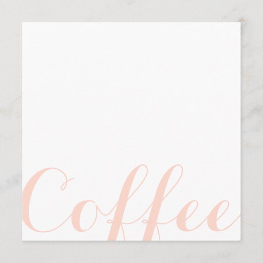 Coffee break Modern Stylish Cup Peach Brown 招待状 (裏面)