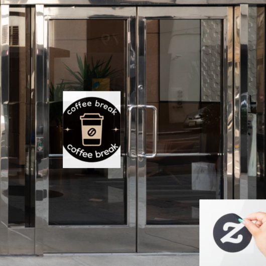Coffee Break Vinyl Window Decal | Coffee Shop Deco ウィンドウサイン (オフィスドア)