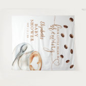 Coffee Brewing Baby Shower Photo Backdrop タペストリー (正面(横))