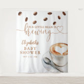 Coffee Brewing Baby Shower Photo Backdrop タペストリー (正面)