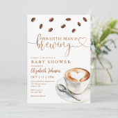 Coffee Brewing Baby Shower Photo QR Code 招待状 (スタンド正面)