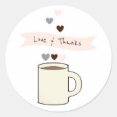 Coffee Bridal Shower ラウンドシール (正面)