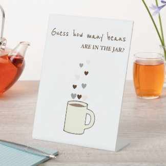 Coffee Bridal Shower Guess How Many Beans 台座サイン