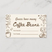 Coffee Bridal Shower Guess How Many Coffee Beans エンクロージャーカード (正面)