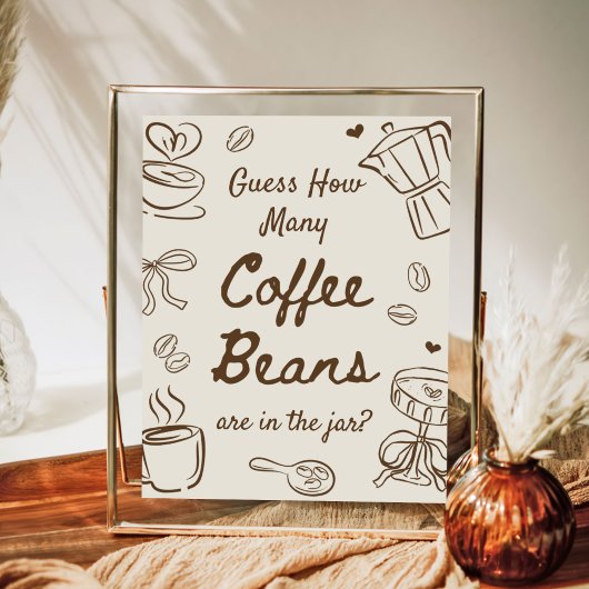 Coffee Bridal Shower Guess How Many Coffee Beans  ポスター